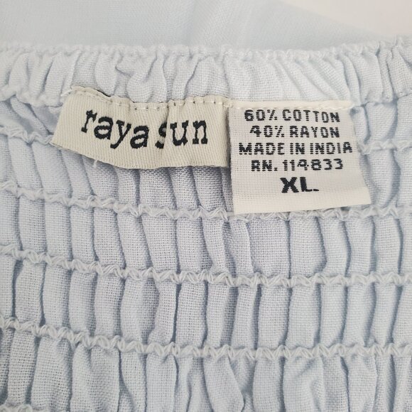 Raya Sun Embroidered Spaghetti Strap Sundress Ice Blue Women's Size XL - Picture 5 of 7